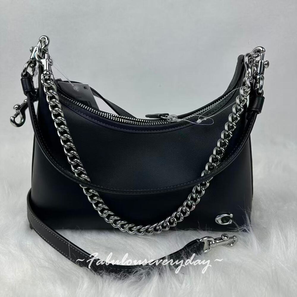 COACH Juliet 25 Small Shoulder Bag Crossbody In Leather/Silver/Black CW640